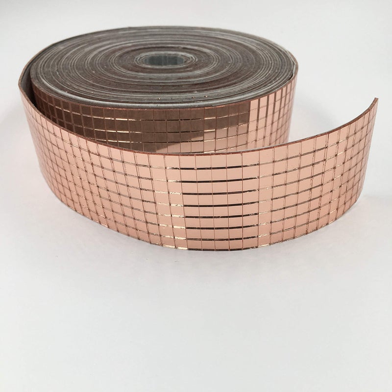NUORUI NUO RUI Real Glass Craft Mini Square Mirrors Mosaic Tiles Mirror Sheets Mosaic Sticker (Rose Gold) - Image 2